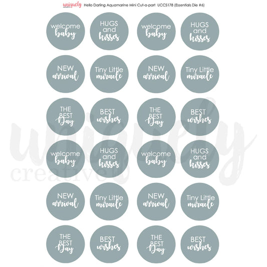 Uniquely Creative Mini Cut-a-part Sheet- Hello Darling -Aquamarine