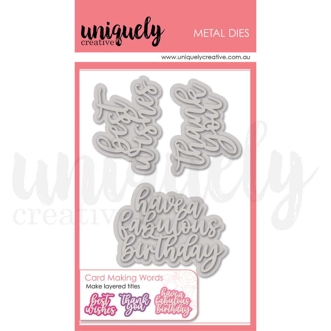 Uniquely Creative Metal Dies - Card Making Words