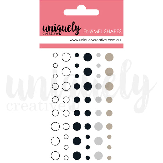 Uniquely Creative Enamel Shapes - Monocramatic Dots