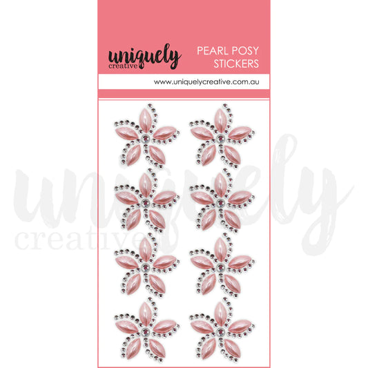 Uniquely Creative Embellishments - Pearl Posy Stickers - Pink