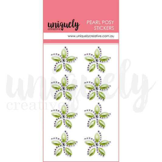 Uniquely Creative Embellishments- Pearl Posy Stickers- Green