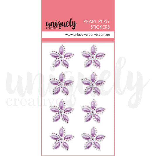 Uniquely Creative Embellishmnents - Pearl Posy Stickers - Purple