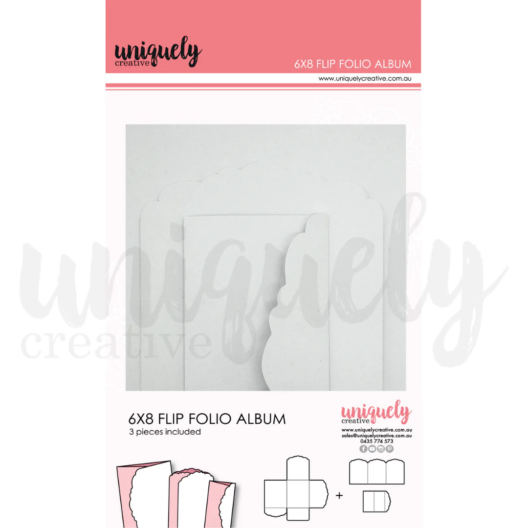 Uniquely Creative 6x8 Flip Folio Album- White