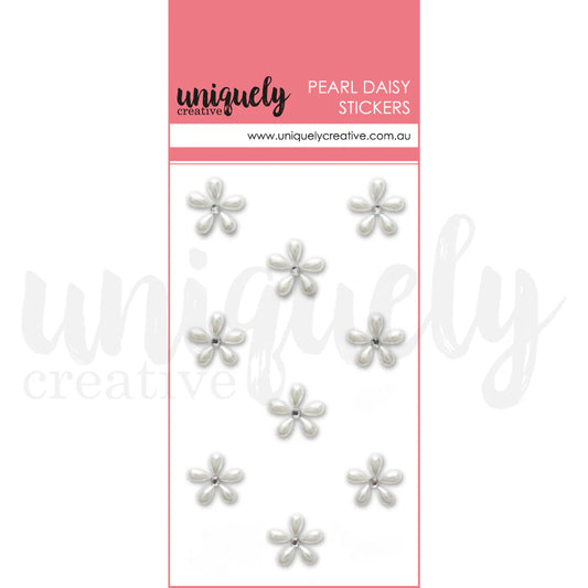 Uniquely Creative Embellishments - Pearl Daisy Stickers