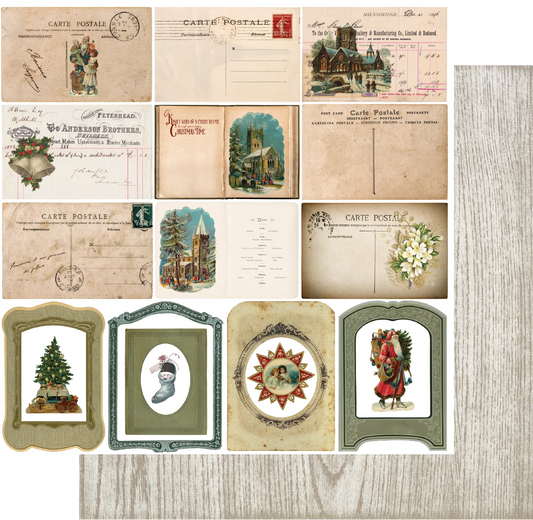 Uniquely Creative 12 x 12 Double Sided Paper - A Very Vintage Christmas - Dashing Through the Snow