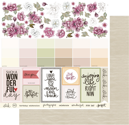 Uniquely Creative 12x12 Double Sided Paper - Sweet Magnolia - Enjoying Life