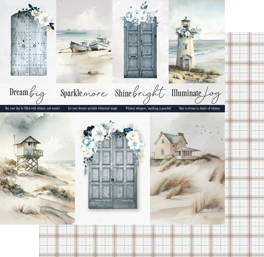 Uniquely Creative 12x12 Double Sided Paper - Shades of Whimsy -Whimsical Tides