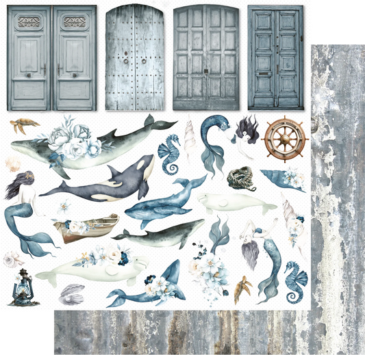 Uniquely Creative 12x12 Double Sided Paper - Shades of Whimsy -Ocean Dreams