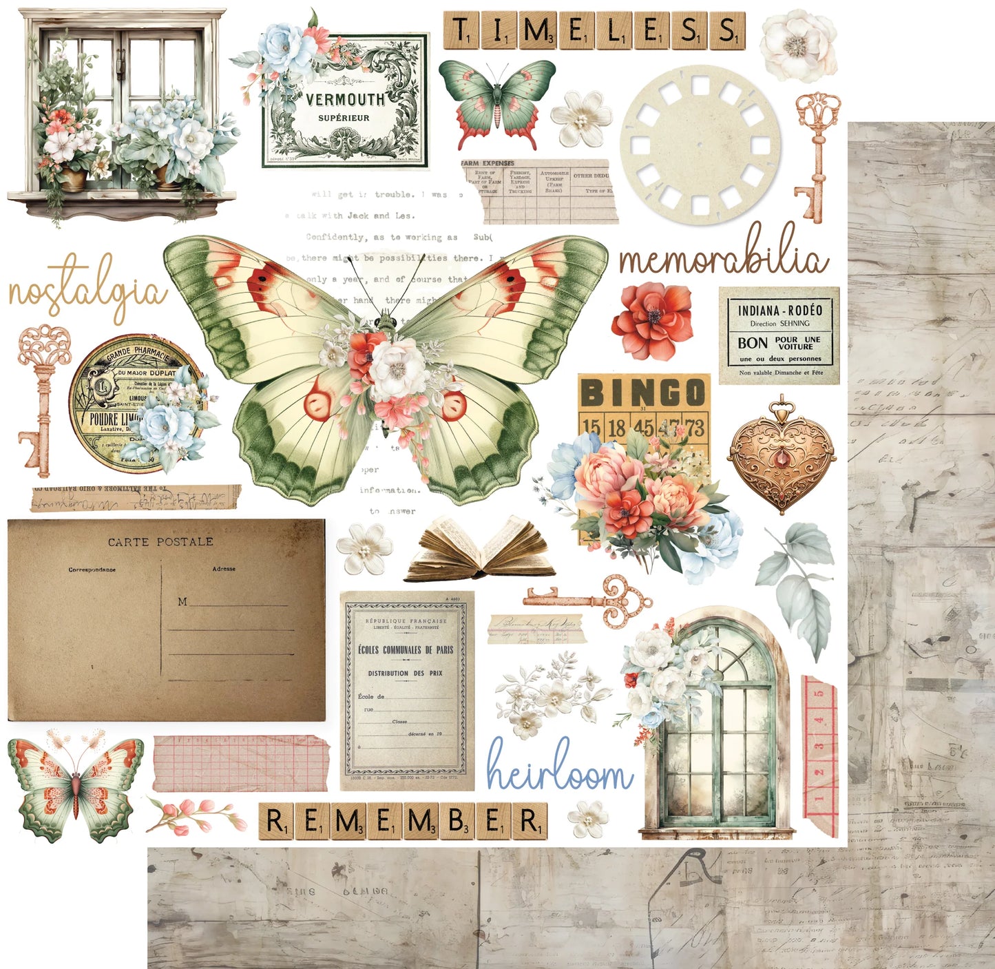 Uniquely Creative 12x12 Double Sided Paper- Vintage Chronicles- Old World Charm