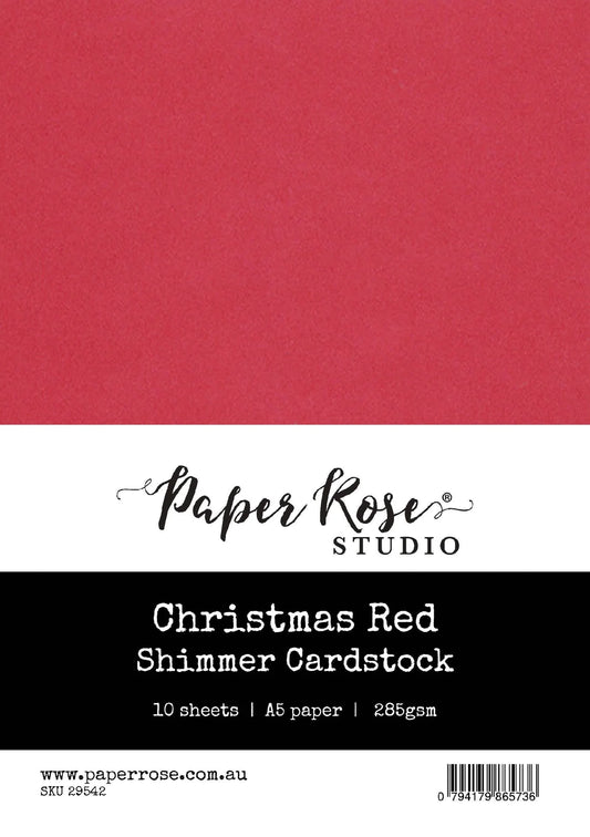 Paper Rose A5 Cardstock - Red Shimmer