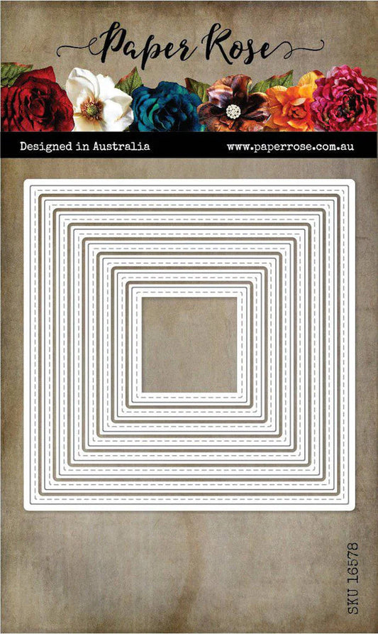 Paper Rose Studio Metal Die - Stitched Squares