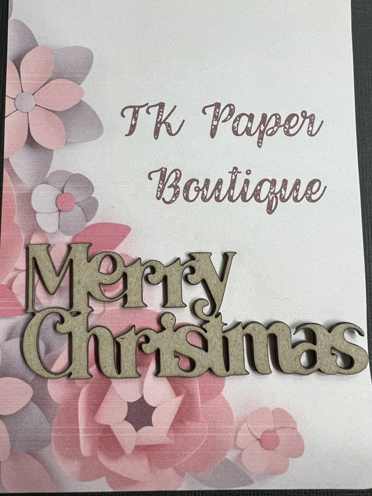 TK Paper Boutique Laser Chipboard Piece - Merry Christmas