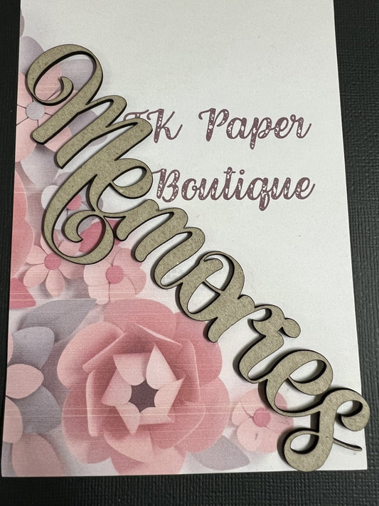 TK Paper Boutique Laser Chipboard Piece - Memories