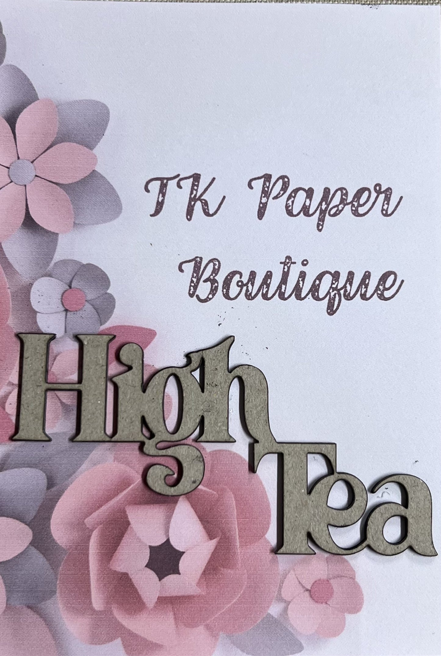 TK Paper Boutique Laser Chipboard Piece - High Tea