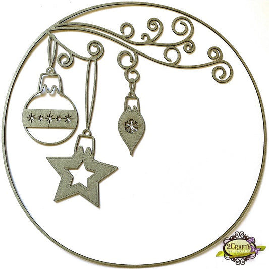 2 Crafty Chipboard -11" Hanging Bauble Frame