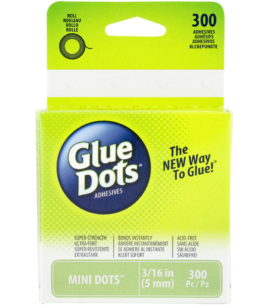 Glue Dots Adhesives - Mini Dots - 3/16 (5mm) 300 pc