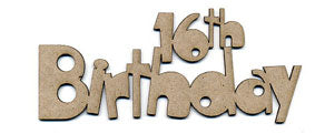 Scrapfx Chipboard Phrase - 16th Birthday