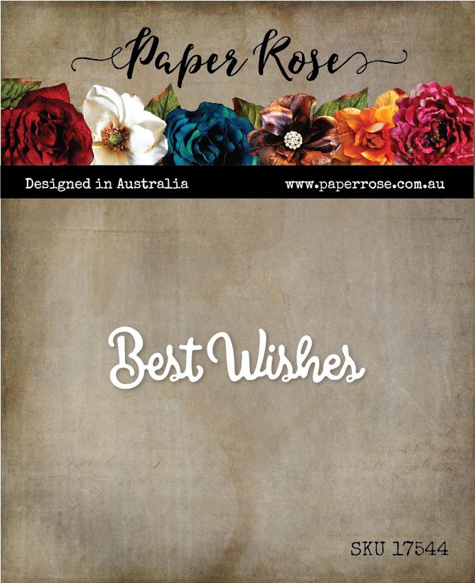 Paper Rose Best Wishes Small Metal Die