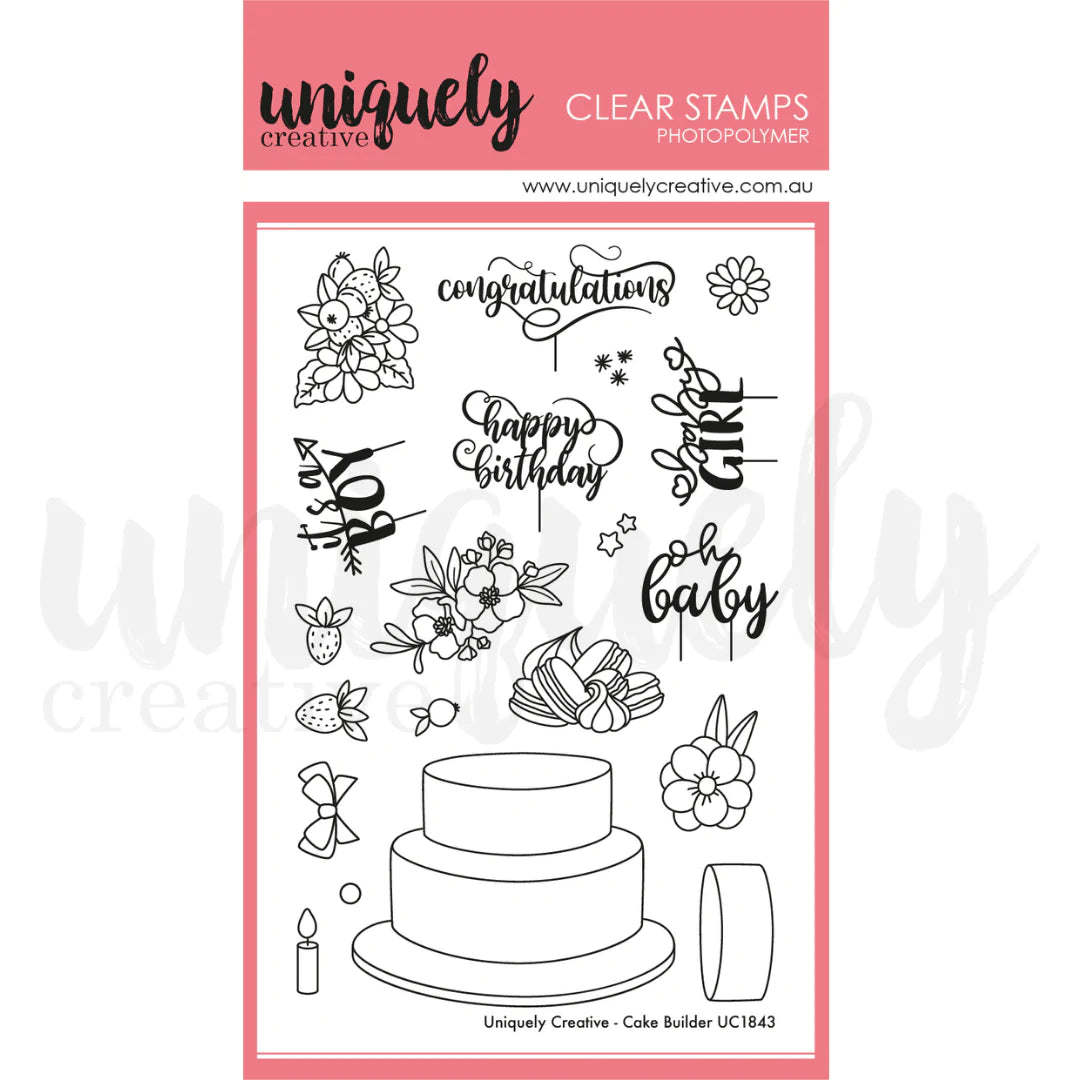 Uniquely Creative Photopolymer Clear Stamp- Cake Builder