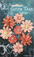 Green Tara Flowers - Rustic Flowers - Coral