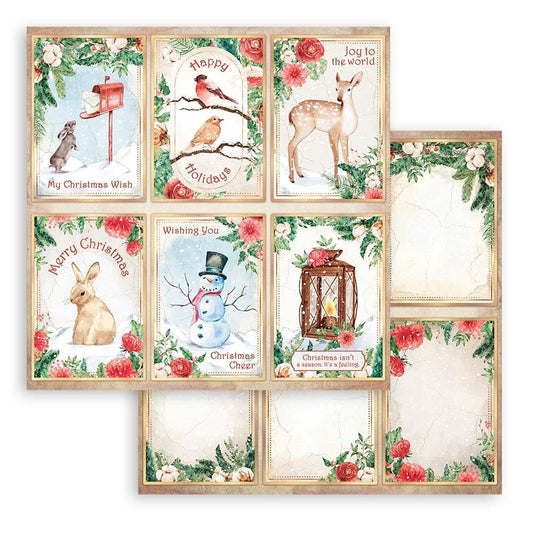 Stamperia 12x12 Double Sided Paper- Home for the Holidays -Cards