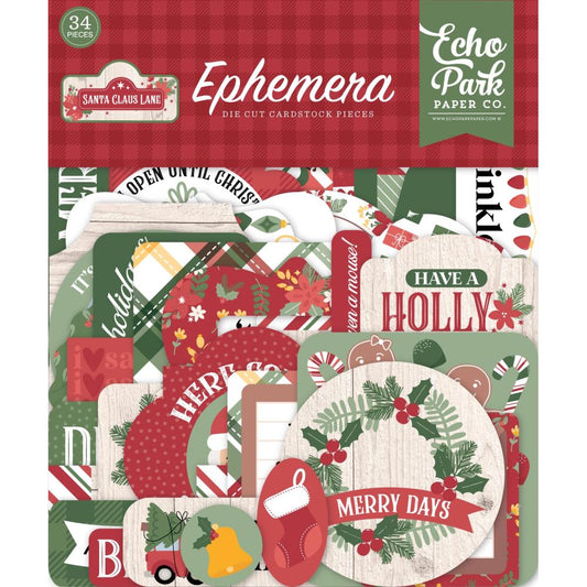 Echo Park Ephemera Pack- Santa Claus Lane 34pc