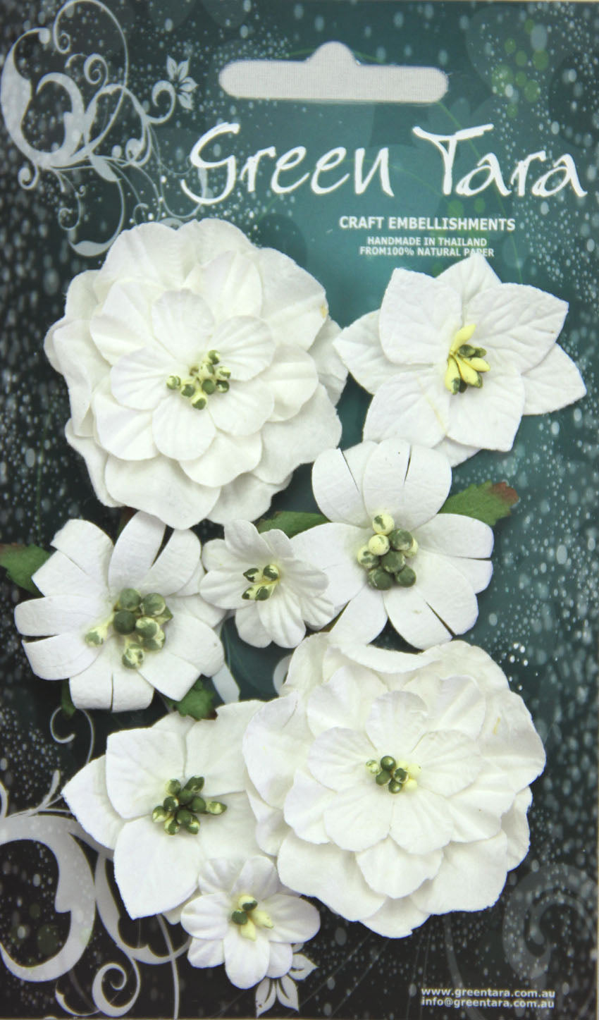 Green Tara Flowers- Fantasy Blooms - White