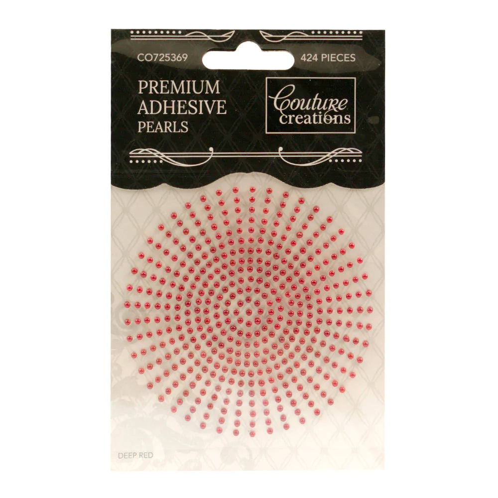 Couture Creations Premium Adhesive Pearls - Deep Red