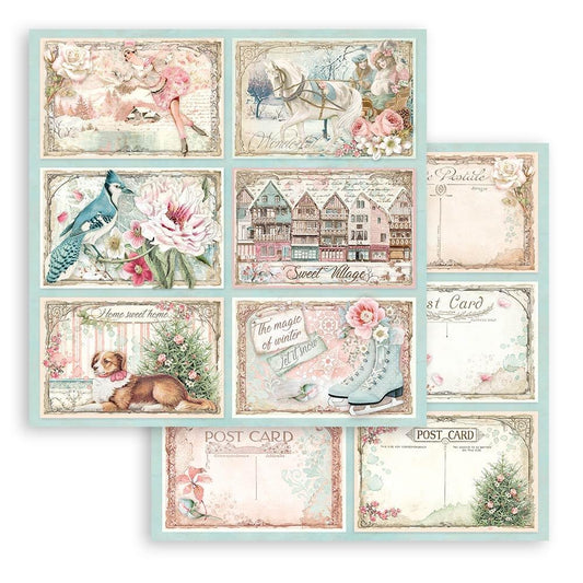 Stamperia 12x12 Double Sided Paper - Sweet Winter Cards