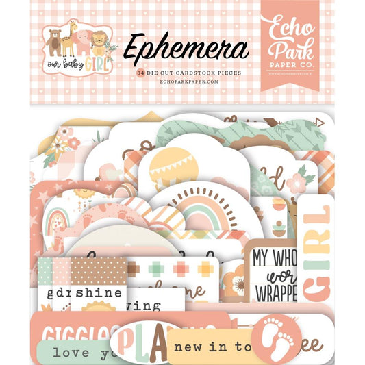 Echo Park Ephemera Pack 34 pcs - Our Baby Girl