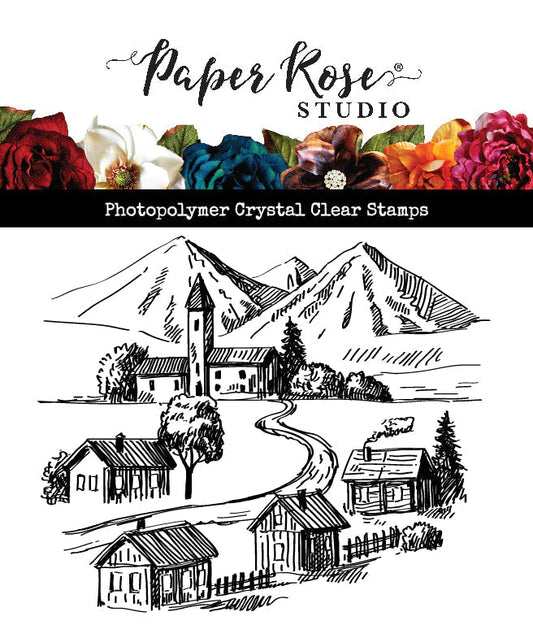 Paper Rose Studio Photopolymer Clear Stamp- Small Town