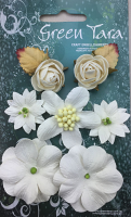 Green Tara Flowers - Rustic Flowers White 7 pk